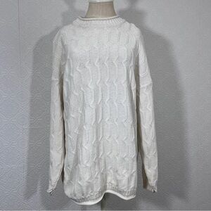 Cotton cable knit oatmeal pullover sweater 
Made in USA by Next Issue
▪️Size L